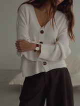 EASE KNIT CARDIGAN - SOFT WHITE