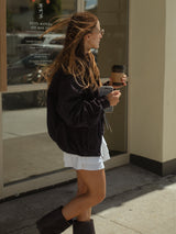 BUBBLE DENIM JACKET - BROWN