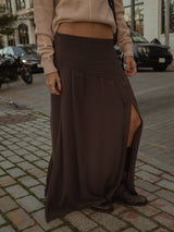 BOHO MAXI SKIRT - BROWN