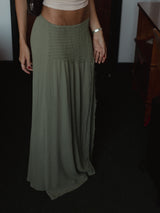 BOHO MAXI SKIRT - OLIVE
