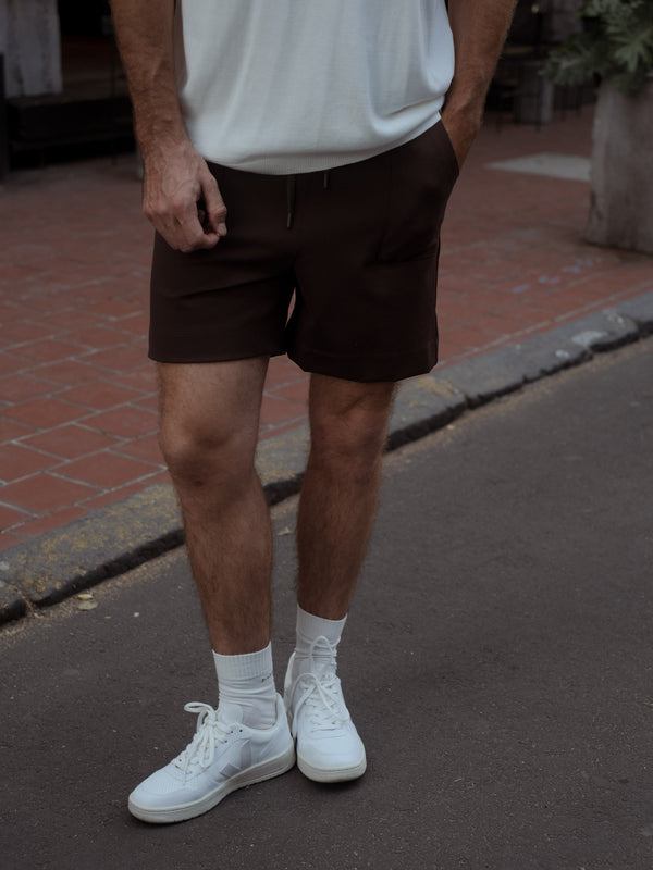 MEN NEW TRACK SHORT - ESPRESSO