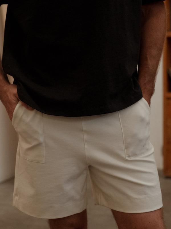 MEN NEW TRACK SHORT - CREAMY