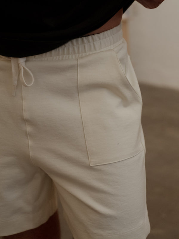 MEN NEW TRACK SHORT - CREAMY