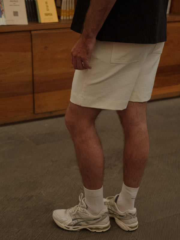 MEN NEW TRACK SHORT - CREAMY
