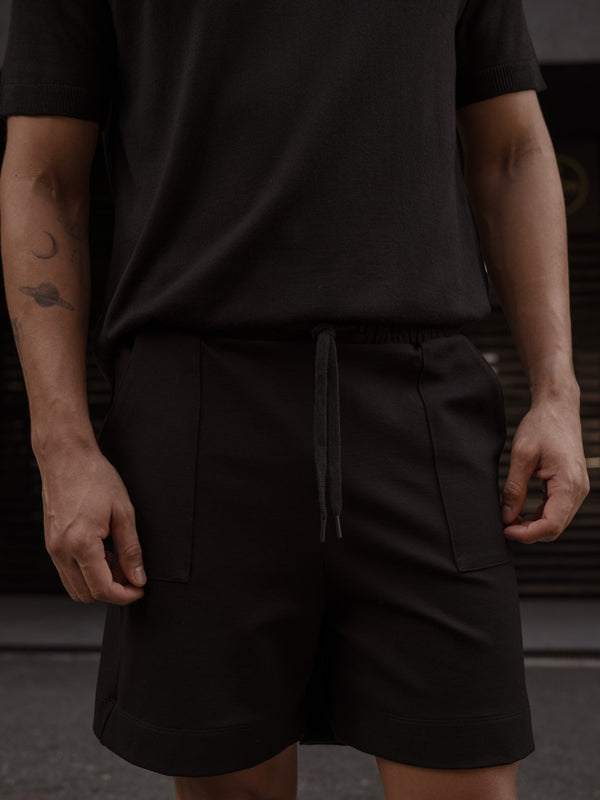 MEN NEW TRACK SHORT - BLACK