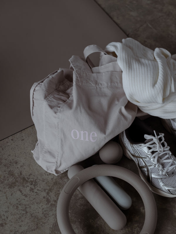 TOTE BAG - LATTE & PALE PINK