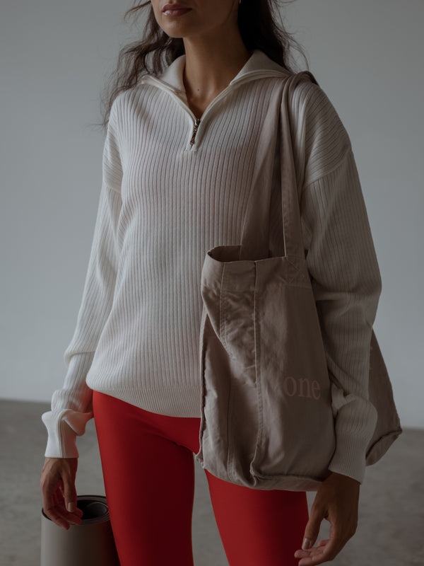 TOTE BAG - LATTE & PALE PINK