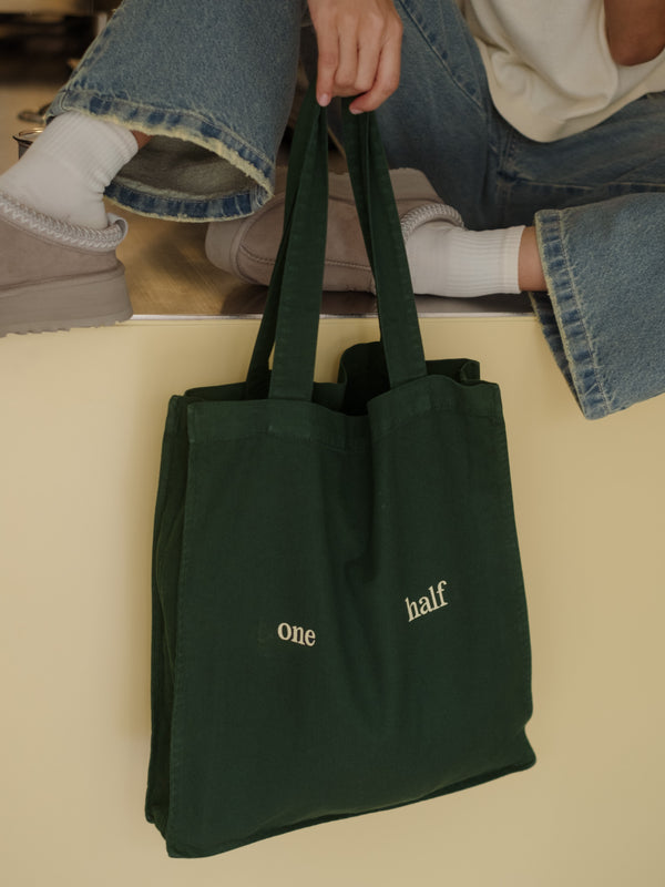 SLIM TOTE BAG - MYSTIC GREEN & YELLOW