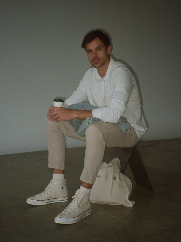 SLIM TOTE BAG - CREAMY & BLACK