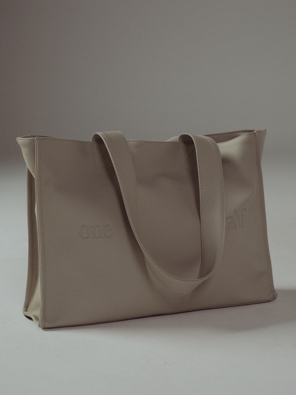 VEGAN LEATHER TOTE BAG - ASH