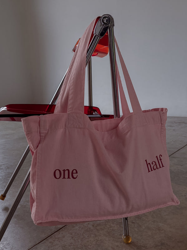 TOTE BAG - PALE PINK & RED