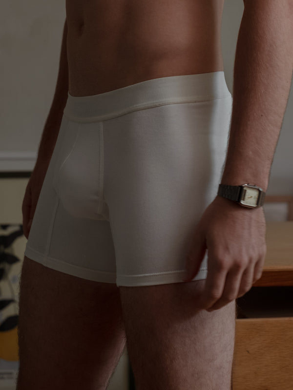 MEN CLASSIC COTTON BOXER - SOFT WHITE