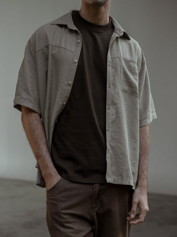 BOX OVERSHIRT - SAND