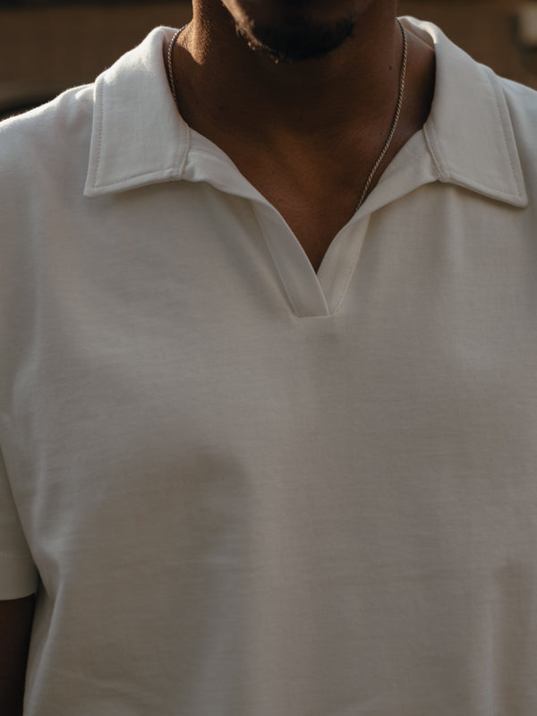 MEN POLO BASIC T-SHIRT - SOFT WHITE