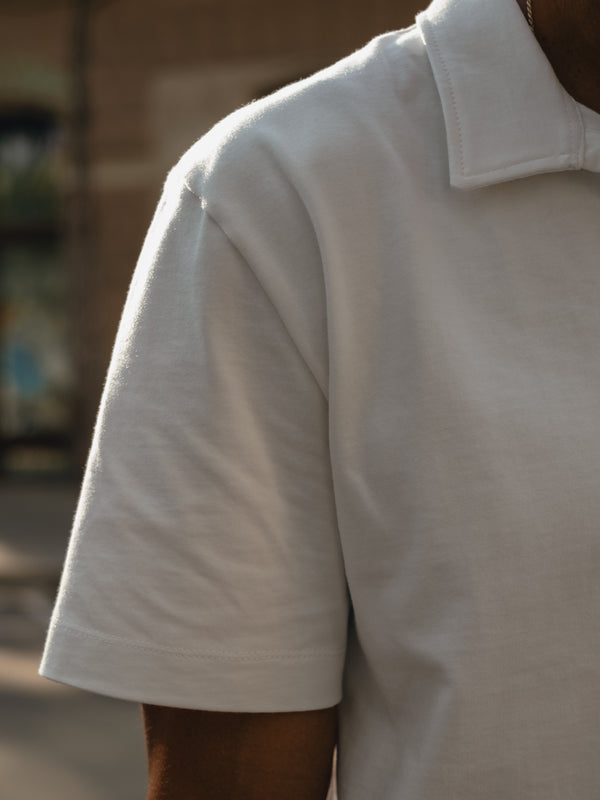 MEN POLO BASIC T-SHIRT - SOFT WHITE
