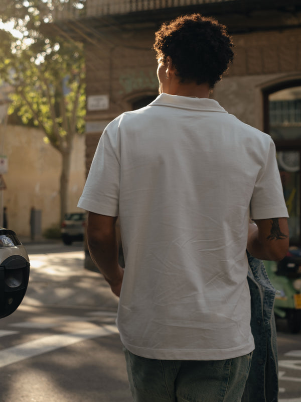 MEN POLO BASIC T-SHIRT - SOFT WHITE