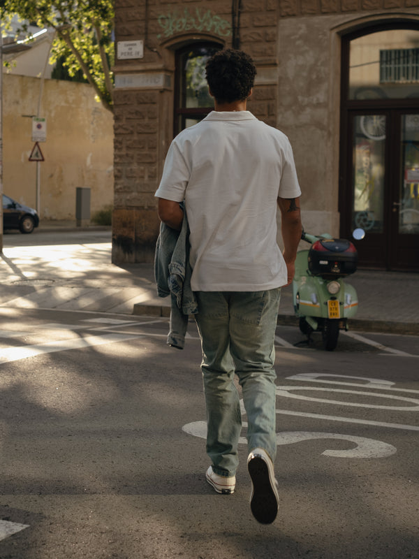 MEN POLO BASIC T-SHIRT - SOFT WHITE