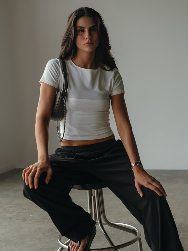 STRAPLESS DOUBLE T-SHIRT - SOFT WHITE