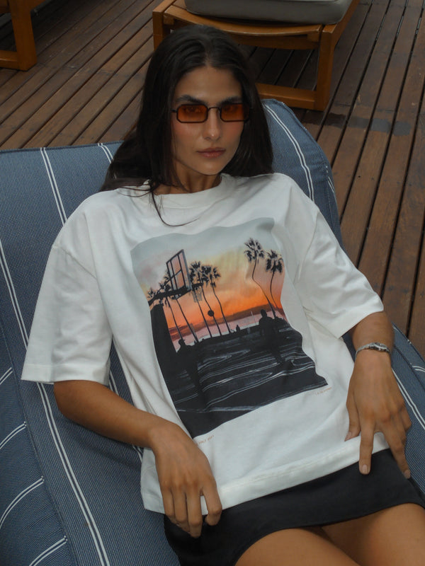 L.A. SUNSET PHOTOGRAPHY T-SHIRT - SOFT WHITE