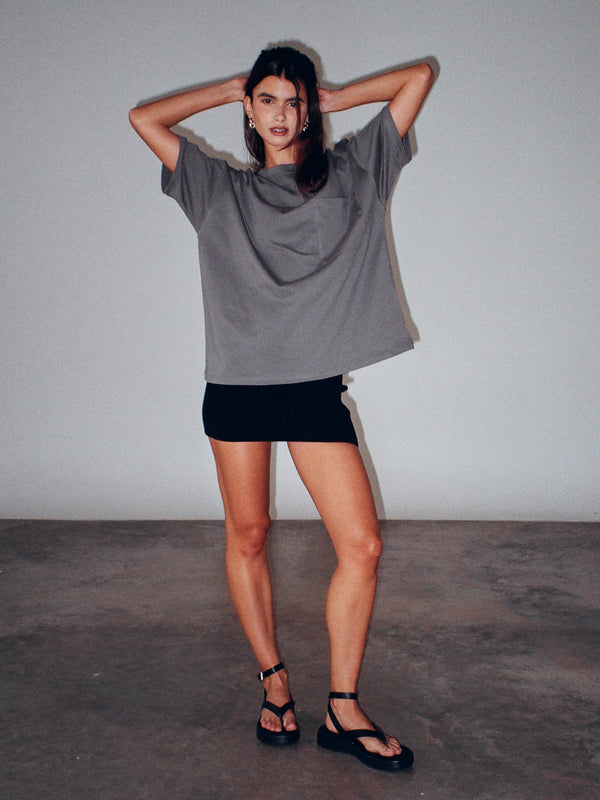 COTTON POCKET T-SHIRT STORM GREY