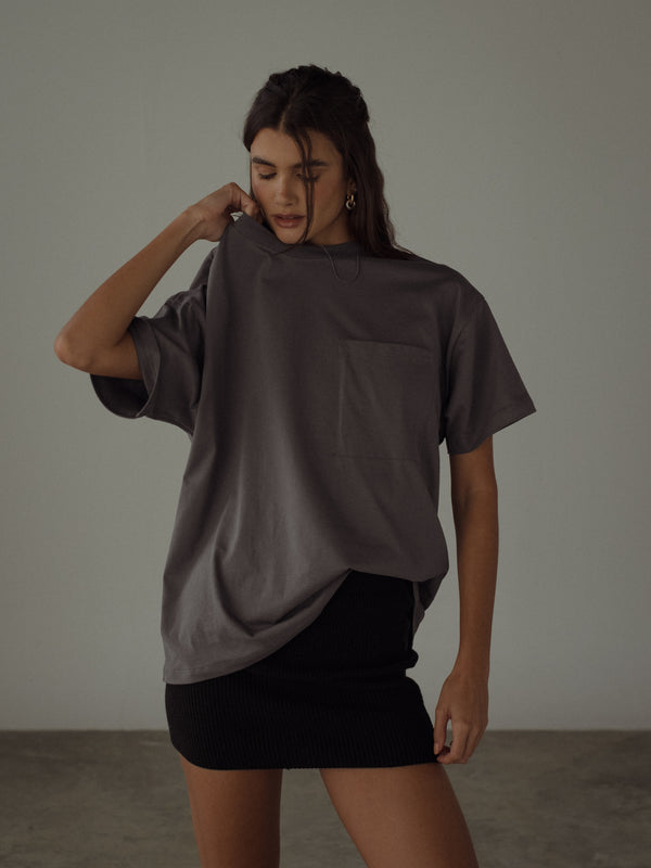 COTTON POCKET T-SHIRT STORM GREY