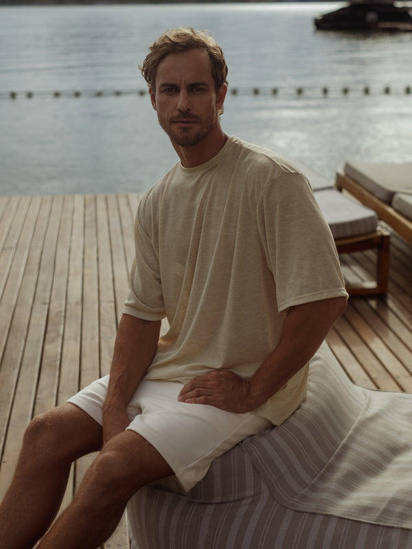 MEN LIGHT SHEER T-SHIRT - SAND