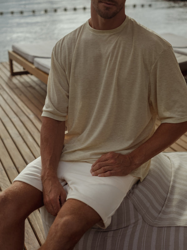 MEN LIGHT SHEER T-SHIRT - SAND