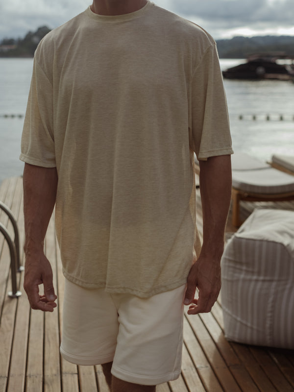 MEN LIGHT SHEER T-SHIRT - SAND