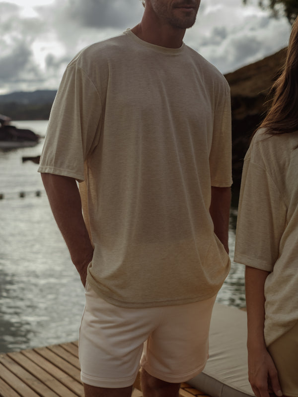 MEN LIGHT SHEER T-SHIRT - SAND