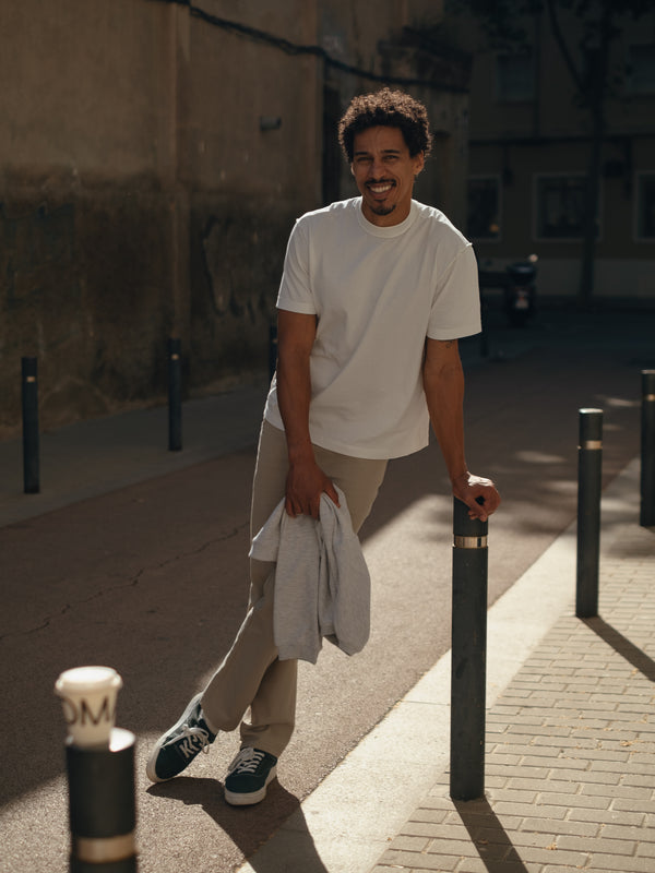 MEN EXPOSURE SEAMS T-SHIRT - CREAMY