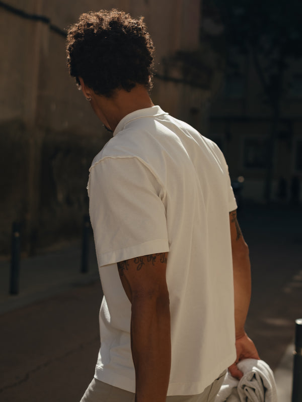 MEN EXPOSURE SEAMS T-SHIRT - CREAMY