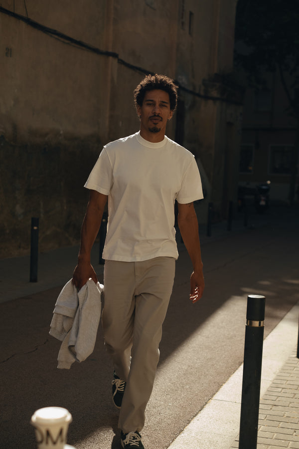 MEN EXPOSURE SEAMS T-SHIRT - CREAMY