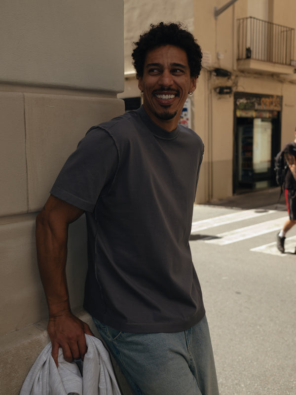 MEN EXPOSURE SEAMS T-SHIRT - GRAY