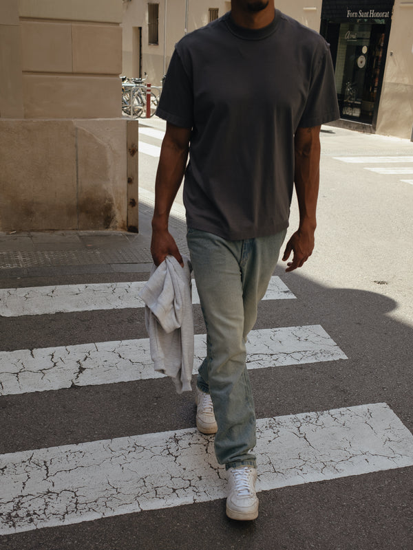 MEN EXPOSURE SEAMS T-SHIRT - GRAY