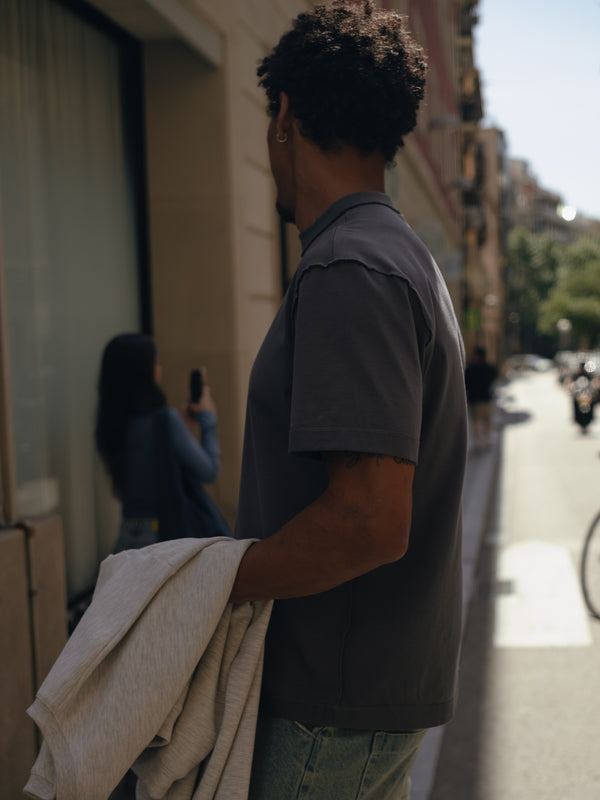 MEN EXPOSURE SEAMS T-SHIRT - GRAY