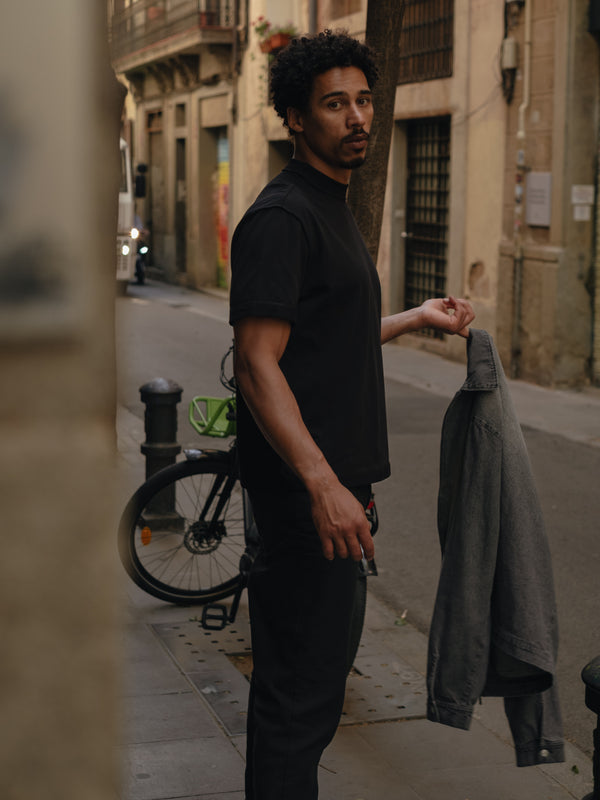 MEN EXPOSURE SEAMS T-SHIRT - BLACK