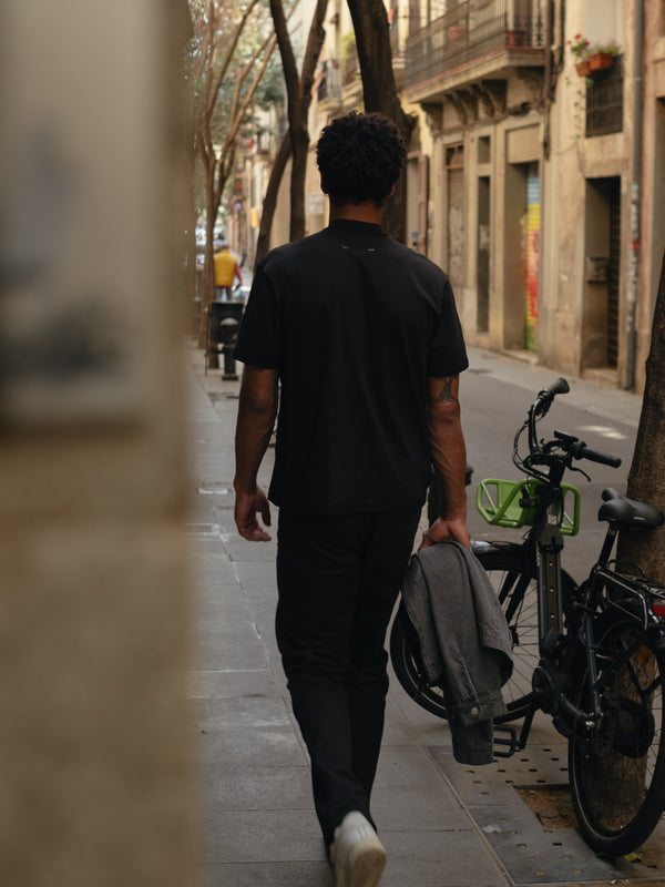 MEN EXPOSURE SEAMS T-SHIRT - BLACK