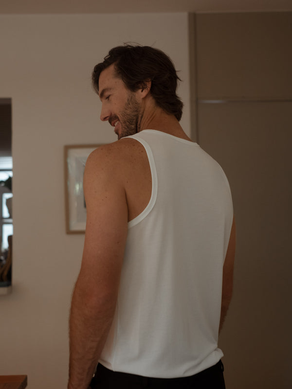 MEN SIMPLY TANK - CREAMY