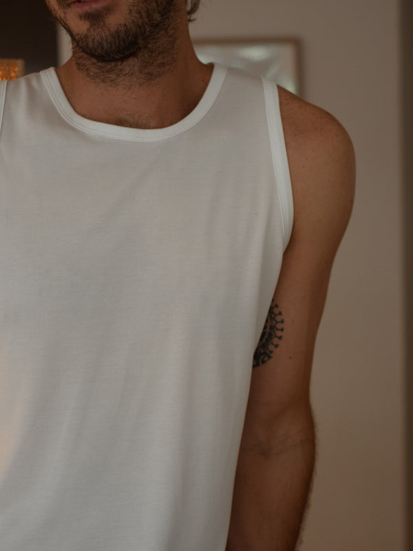 MEN SIMPLY TANK - CREAMY