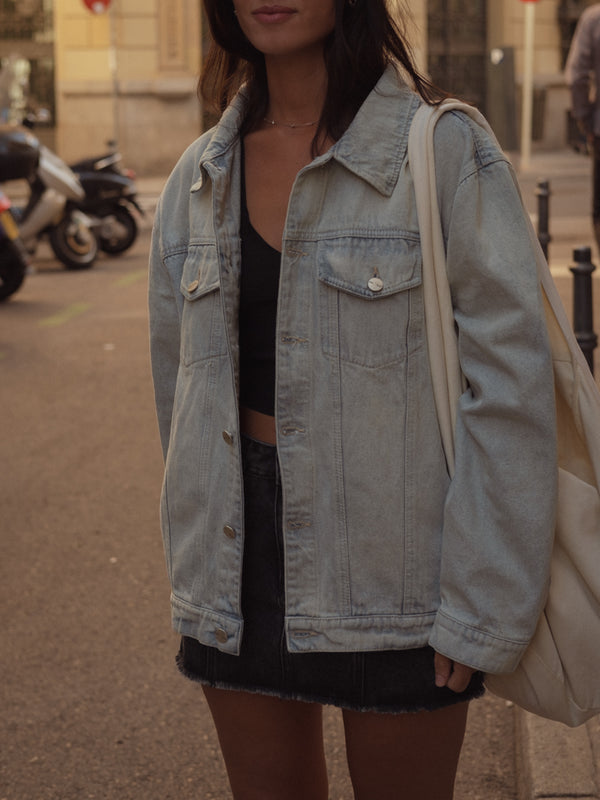 UNISEX DENIM JACKET - DIRTY ICE BLUE