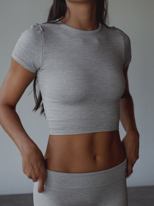 ENDURE SEAMLESS TEE  - GRAY JASPE
