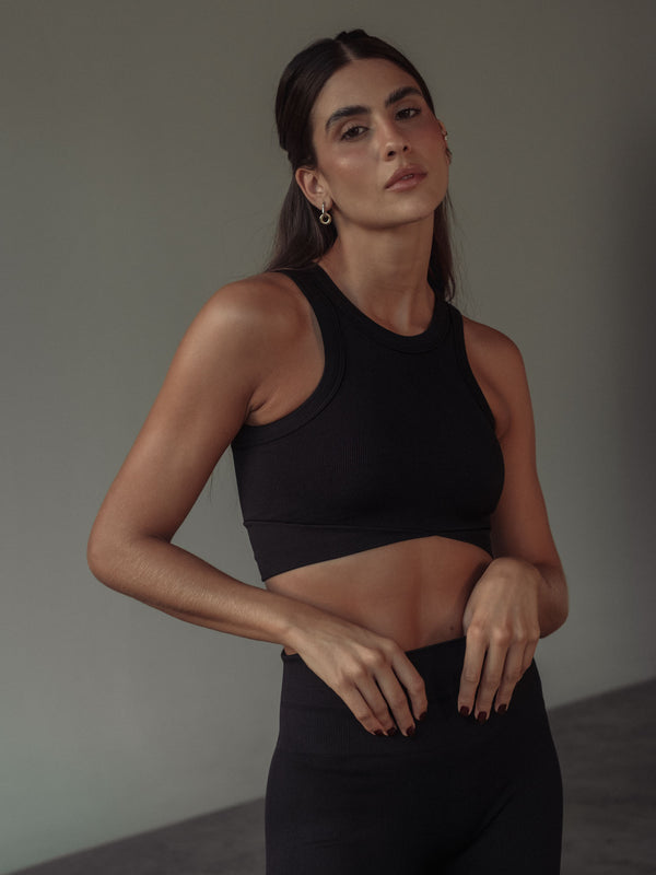 ABS SEAMLESS CROP TOP - SHADOW