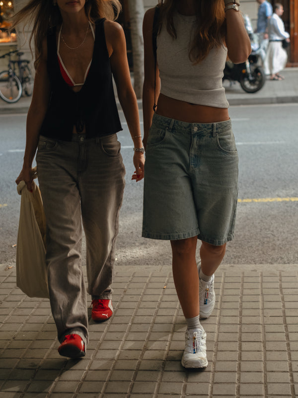 DIAGONAL RIB TANK - CREAMY-GRAY