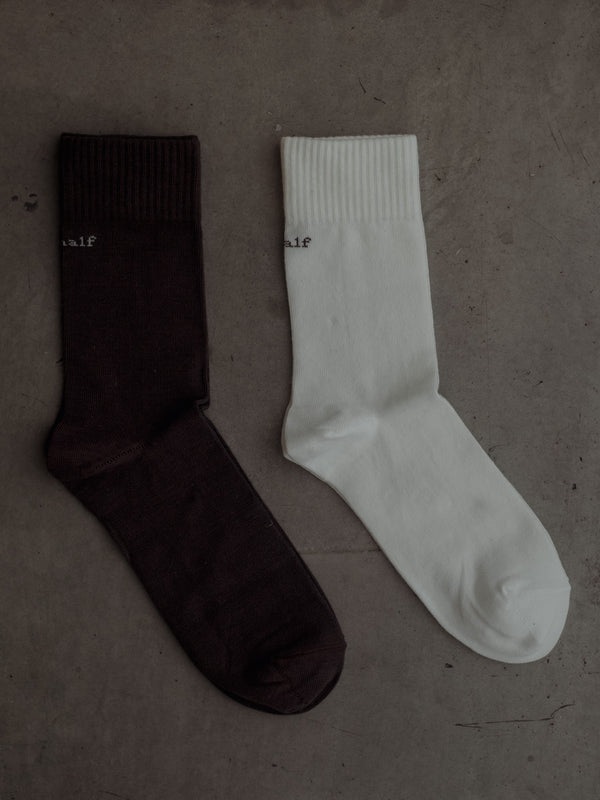 TRAINING SOCKS PACK X 2 - ESPRESSO & CREAMY