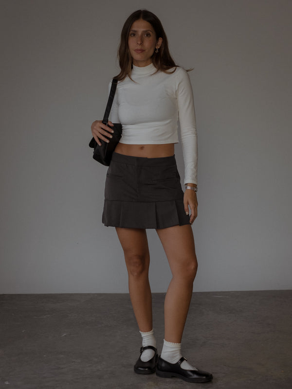 PREPPY SKIRT - DARK GRAY