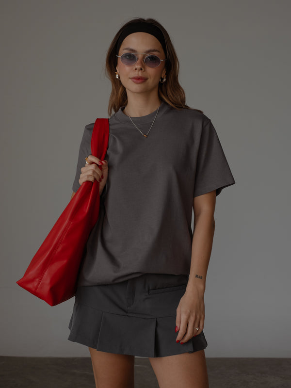 PREPPY SKIRT - DARK GRAY