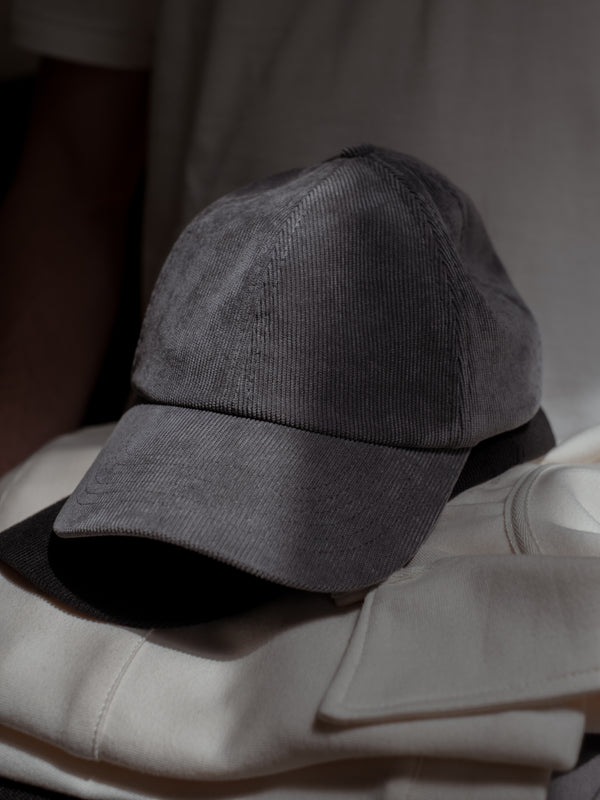 CORDUROY CAP - DARK GREY