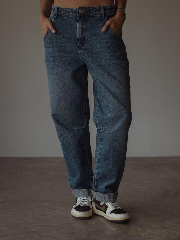 BAGGY RELAXED JEAN  - MEDIUM BLUE