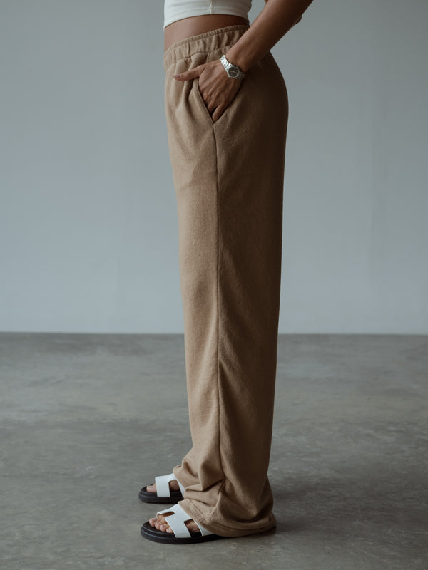 LIGHT TEXTURE PANTS - MOCCA