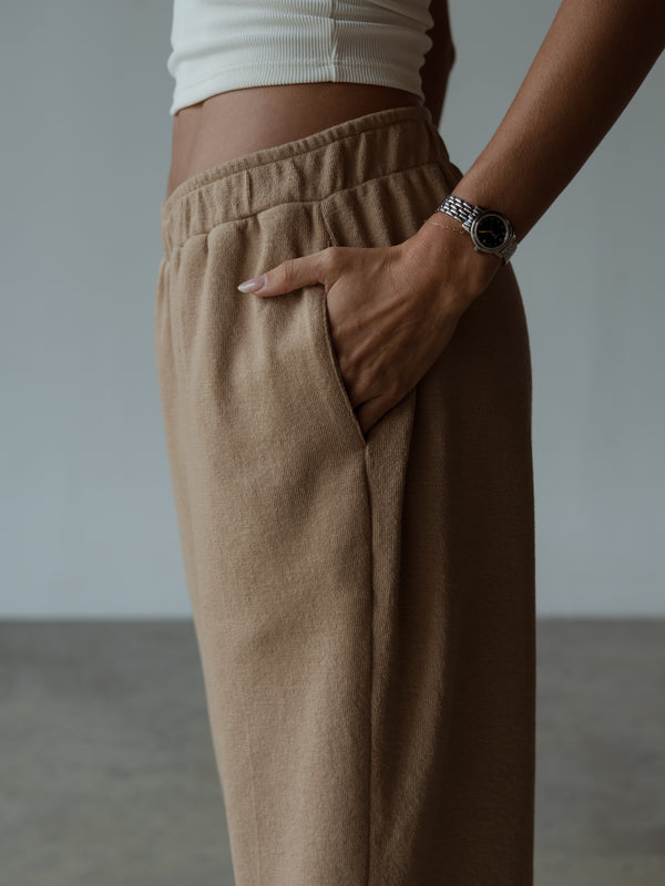 LIGHT TEXTURE PANTS - MOCCA